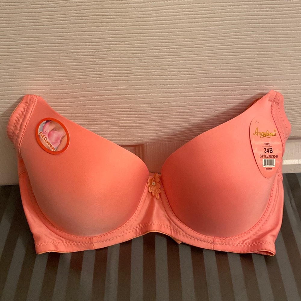 Angelina Underwire Full Coverage Bra; 34B; Pink.